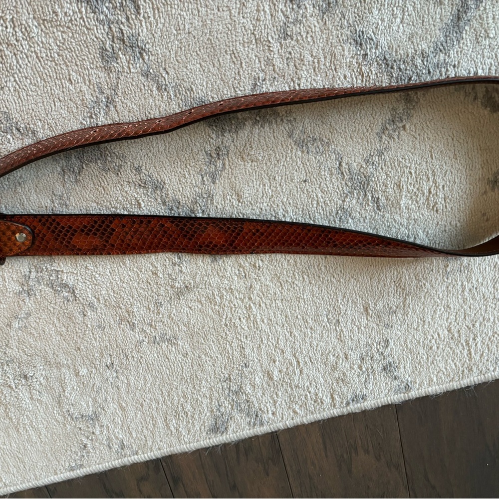 Brown snakeskin leather belt men’s